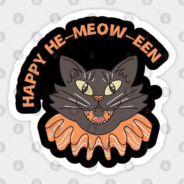 Happy Ha-meow-een Cat Halloween Sticker by Kireiimono